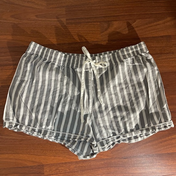 Secret Treasures Other - Secret Treasures Gray and White Striped Lounge Shorts